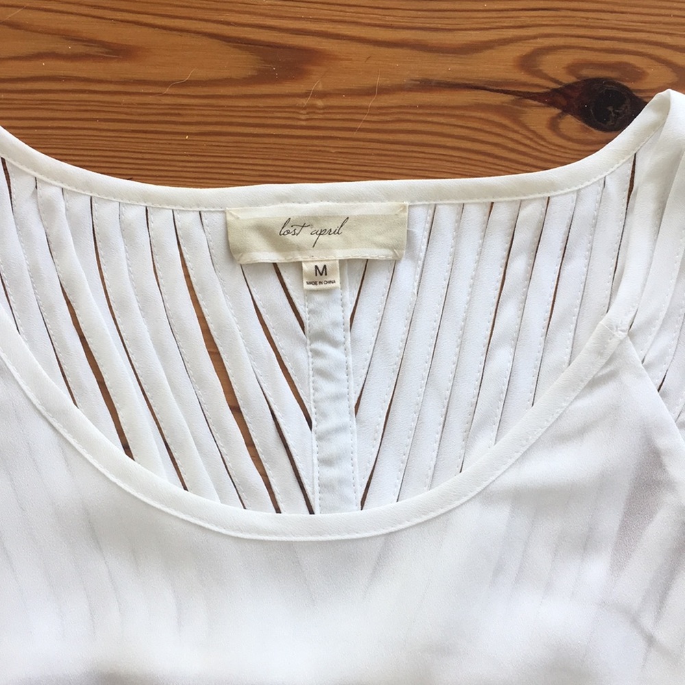 Gorgeous White Cutout Blouse - Picture 2 of 3